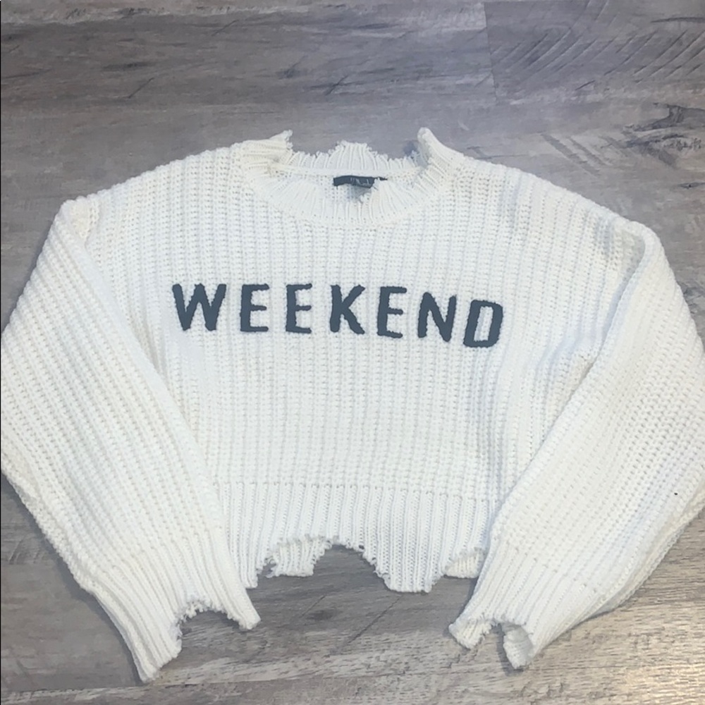 Forever 21 Graphic Distressed Sweater